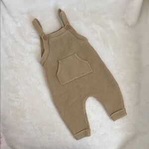 Stylish Tan Knit Overalls for Kids